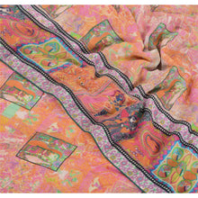 Load image into Gallery viewer, Sanskriti Vintage Pink Indian Sari Printed Blend Georgette Sarees Craft Fabric

