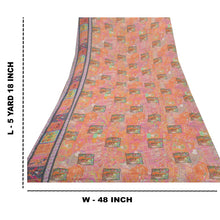 Load image into Gallery viewer, Sanskriti Vintage Pink Indian Sari Printed Blend Georgette Sarees Craft Fabric
