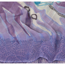 Load image into Gallery viewer, Sanskriti Vintage Purple Sari Printed Blend Georgette Saree Craft 5YD Fabric
