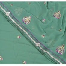 Load image into Gallery viewer, Sanskriti Vintage Green Fashion Sari Hand Beaded Georgette Saree With Blouse Pc
