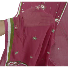 Load image into Gallery viewer, Sanskriti Vinatage Sanskriti Vintage Dark Red Fashion Sari Hand Beaded Georgette Saree W/Blouse Pc
