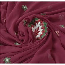 Load image into Gallery viewer, Sanskriti Vinatage Sanskriti Vintage Dark Red Fashion Sari Hand Beaded Georgette Saree W/Blouse Pc
