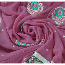 Load image into Gallery viewer, Sanskriti Vinatage Sanskriti Vintage Fashion 5 YD Saree Purple Georgette Embroidered Sari Blouse Pc
