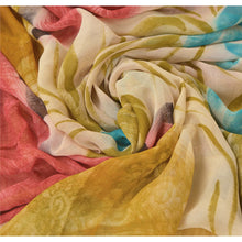Load image into Gallery viewer, Sanskriti Vintage Mustard Saree Printed Sari Blend Georgette 5 YD Craft Fabric
