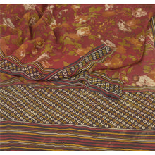 Load image into Gallery viewer, Sanskriti Vintage Red Sarees Printed Sari Pure Georgette Silk 5 YD Craft Fabric
