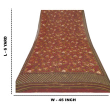 Load image into Gallery viewer, Sanskriti Vintage Red Sarees Printed Sari Pure Georgette Silk 5 YD Craft Fabric
