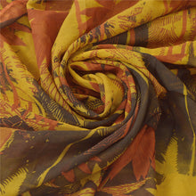 Load image into Gallery viewer, Sanskriti Vintage Black Saree Printed Sari Blend Georgette 5YD Soft Craft Fabric
