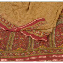 Load image into Gallery viewer, Sanskriti Vintage Green Sarees Printed Sari Blend Georgette Silk Craft Fabric

