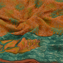 Load image into Gallery viewer, Sanskriti Vintage Saffron Sarees Pure Georgette Silk Printed Sari Craft Fabric
