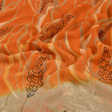 Load image into Gallery viewer, Sanskriti Vintage Orange Sarees Pure Georgette Silk Printed Sari Craft Fabric
