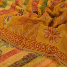 Load image into Gallery viewer, Sanskriti Vintage Sarees Mustard Printed Blend Georgette Sari Craft Fabric
