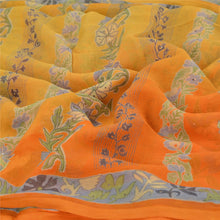 Load image into Gallery viewer, Sanskriti Vintage Orange Sarees Pure Chiffon Silk Printed Sari Craft Fabric
