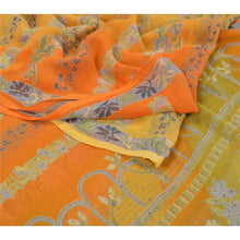 Load image into Gallery viewer, Sanskriti Vintage Orange Sarees Pure Chiffon Silk Printed Sari Craft Fabric
