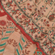 Load image into Gallery viewer, Sanskriti Vintage Indian Sari Peach Printed Blend Georgette Sarees Craft Fabric
