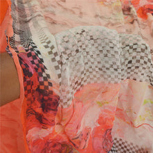 Load image into Gallery viewer, Sanskriti Vintage Saree Peach Digital Printed Blend Georgette Sari Craft Fabric
