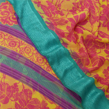 Load image into Gallery viewer, Sanskriti Vintage Indian Sari Yellow Printed Georgette Sarees Craft 5 YD Fabric
