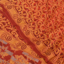 Load image into Gallery viewer, Sanskriti Vintage Rusty Orange Sari Printed Blend Georgette Sarees Craft Fabric
