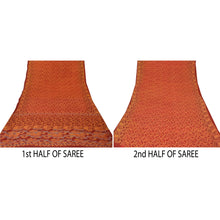 Load image into Gallery viewer, Sanskriti Vintage Rusty Orange Sari Printed Blend Georgette Sarees Craft Fabric
