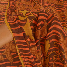 Load image into Gallery viewer, Sanskriti Vintage Brown Sarees Printed Blend Georgette Sari Craft Decor Fabric
