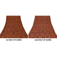 Load image into Gallery viewer, Sanskriti Vintage Brown Sarees Printed Blend Georgette Sari Craft Decor Fabric
