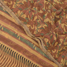 Load image into Gallery viewer, Sanskriti Vintage Brown Sarees Chiffon Silk Printed Fabric Craft 5 Yard Sari
