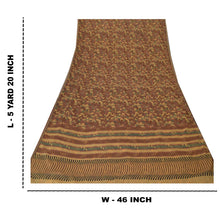 Load image into Gallery viewer, Sanskriti Vintage Brown Sarees Chiffon Silk Printed Fabric Craft 5 Yard Sari
