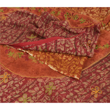 Load image into Gallery viewer, Sanskriti Vintage Dark Red Sarees Blend Georgette Printed Fabric Craft Sari
