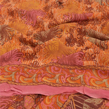Load image into Gallery viewer, Sanskriti Vintage Saffron Sarees Blend Georgette Printed Fabric Craft Decor Sari
