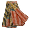 Sanskriti Vintage Saree Blend Georgette Floral Printed Sari Craft Decor Sustainable Fabric