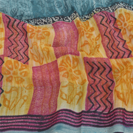 Sanskriti Vintage Indian Sari Blend Georgette Sustainable Fabric Craft Printed Decor Sarees