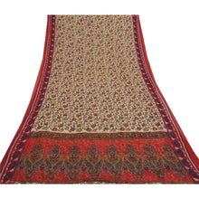 Load image into Gallery viewer, Sanskriti Vintage Red Saree Blend Georgette Printed Sari 5 Yard Craft Fabric
