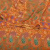 Sanskriti Vintage Orange Saree Blend Georgette Printed Sari Decor Craft Sustainable Fabric