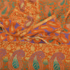 Sanskriti Vintage Orange Saree Blend Georgette Printed Sari Decor Craft Sustainable Fabric