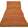 Sanskriti Vintage Orange Saree Blend Georgette Printed Sari Decor Craft Sustainable Fabric