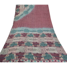 Load image into Gallery viewer, Sanskriti Vintage Purple Sarees Pure Georgette Silk Printed Sari Craft Fabric
