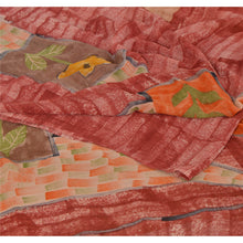Load image into Gallery viewer, Sanskriti Vintage Peach Saree Pure Georgette Silk Printed Sari Craft 5 Yd Fabric
