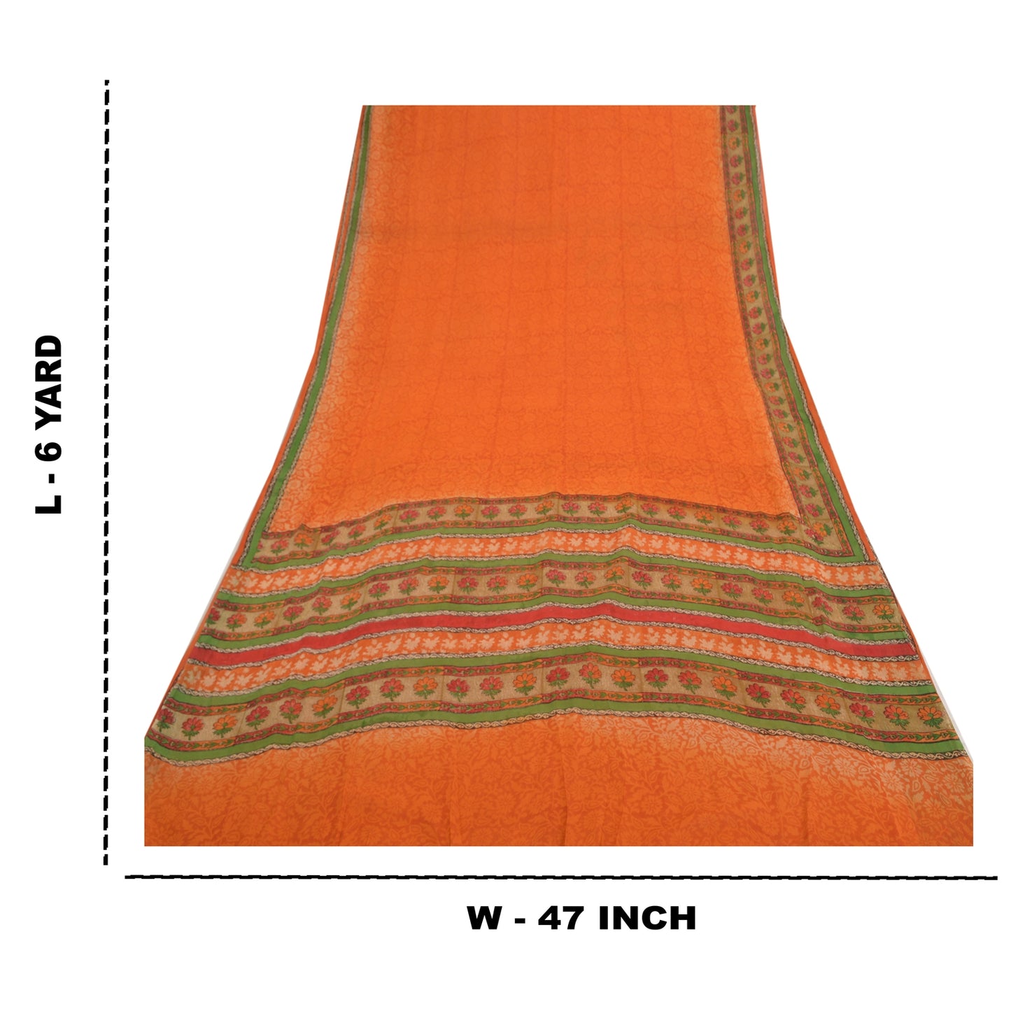 Sanskriti Vintage Sarees Ren Georgette Silke Trykt Bluse Pc Sari Håndværk Bæredygtigt Stoff