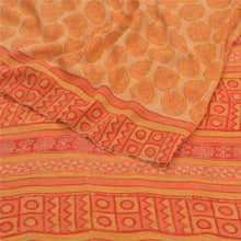 Load image into Gallery viewer, Sanskriti Vintage Yellow Sarees Pure Georgette Silk Printed Sari Craft Fabric
