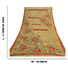Sanskriti Vintage Cremefarvede Sarier Ren Georgette Silke Trykt Sari 5YD Håndværk Bæredygtigt Stoff