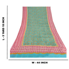 Load image into Gallery viewer, Sanskriti Vintage Green Sarees Pure Chiffon Silk Printed Sari 5YD Craft Fabric
