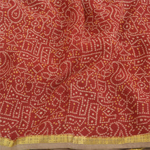 Load image into Gallery viewer, Sanskriti Vintage Sarees Blend Georgette Bandhani Zari Work Printed Sari Fabric
