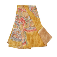 Load image into Gallery viewer, Sanskriti Vintage Mustard Sarees Pure Georgette Silk Printed Sari Craft Fabric
