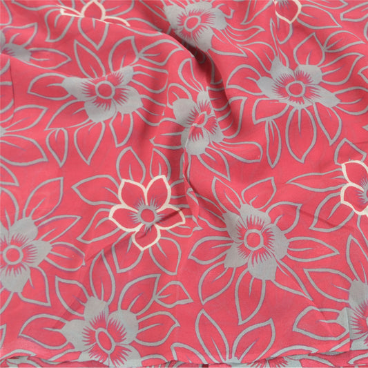 Sanskriti Vintage Pink Sarees Pure Georgette Silk Printed Blouse Pc Sari Sustainable Fabric