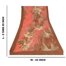 Load image into Gallery viewer, Sanskriti Vintage Red Sarees Blend Georgette Digital Print Sari 5YD Craft Fabric
