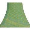 Sanskriti Vintage Green Sarees Georgette Printed Sari Soft Floral Craft Sustainable Fabric