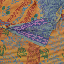 Load image into Gallery viewer, Sanskriti Vintage Green Sarees Pure Georgette Silk Prined Sari 5YD Craft Fabric
