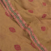 Sanskriti Vintage Brown Sarees Blend Georgette Embroidered Sari 5yd Craft Sustainable Fabric