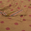 Sanskriti Vintage Brown Sarees Blend Georgette Embroidered Sari 5yd Craft Sustainable Fabric