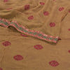 Sanskriti Vintage Brown Sarees Blend Georgette Embroidered Sari 5yd Craft Sustainable Fabric