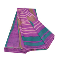 Load image into Gallery viewer, Sanskriti Vintage Purple Sarees Pure Georgette Silk Digital Printed Sari Fabric
